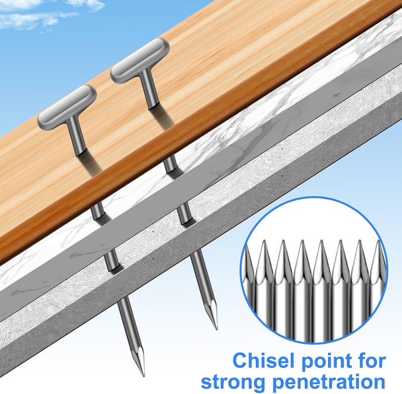 SimCos 14 Gauge Concrete T Nails (1",1-1/2",2",2-1/2 inch) 960 pcs 14 GA Concrete Nail Gun Nails Assorted and Galvanized Concrete Finish Nails for Pneumatic Concrete Nailer - Image 3